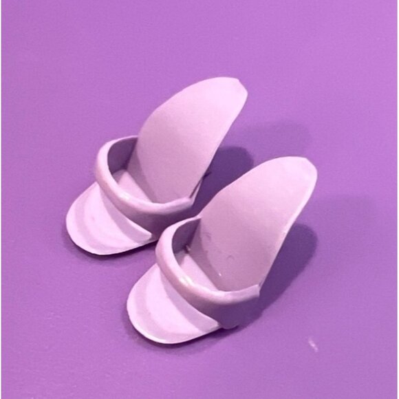 Vintage Barbie or Clone Shoes High Heel Mules Purple Lavender Hong Kong - Picture 1 of 4